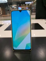 Samsung Galaxy A16 5G, front view on a display stand